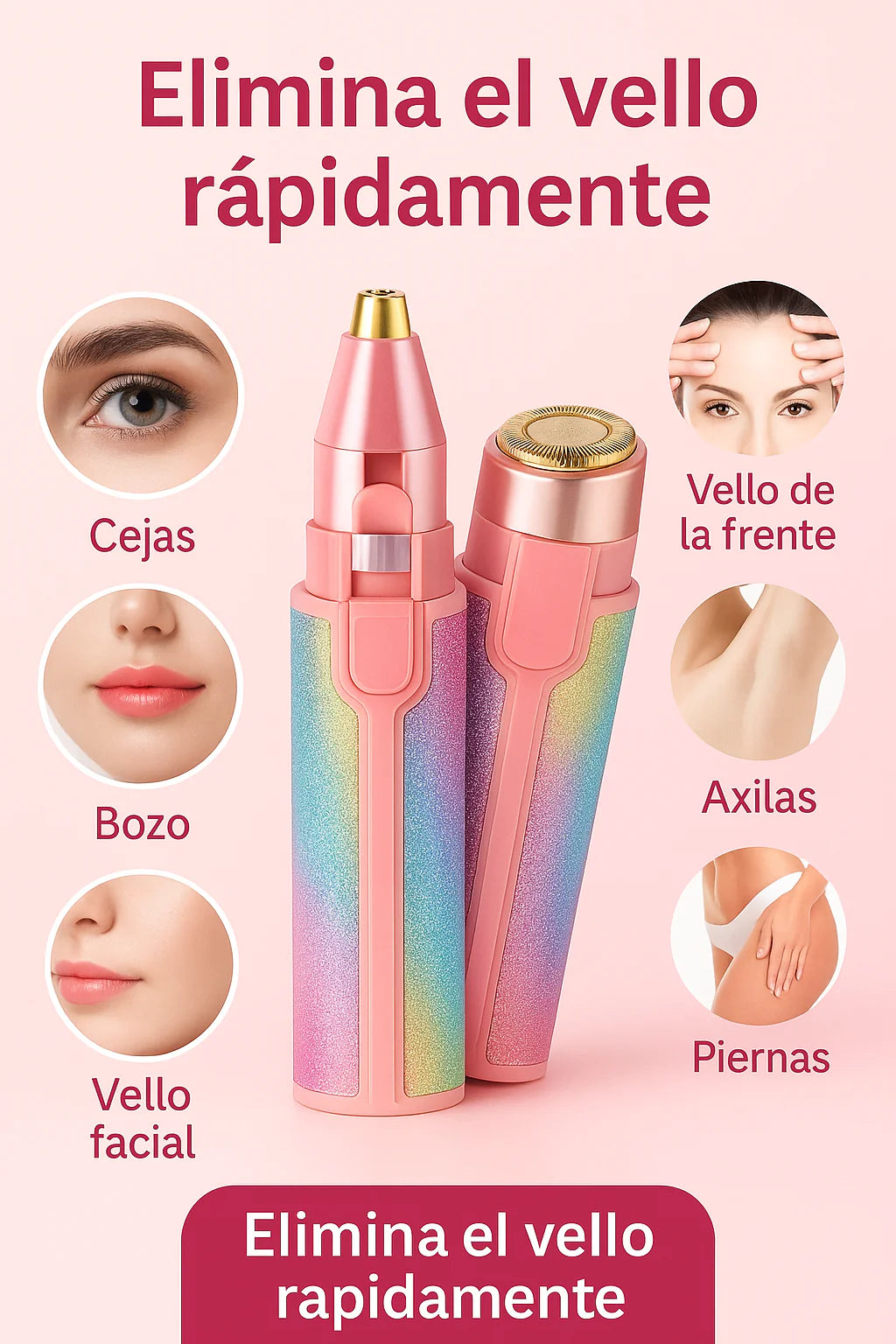 Depilador facial y de cejas 2en1